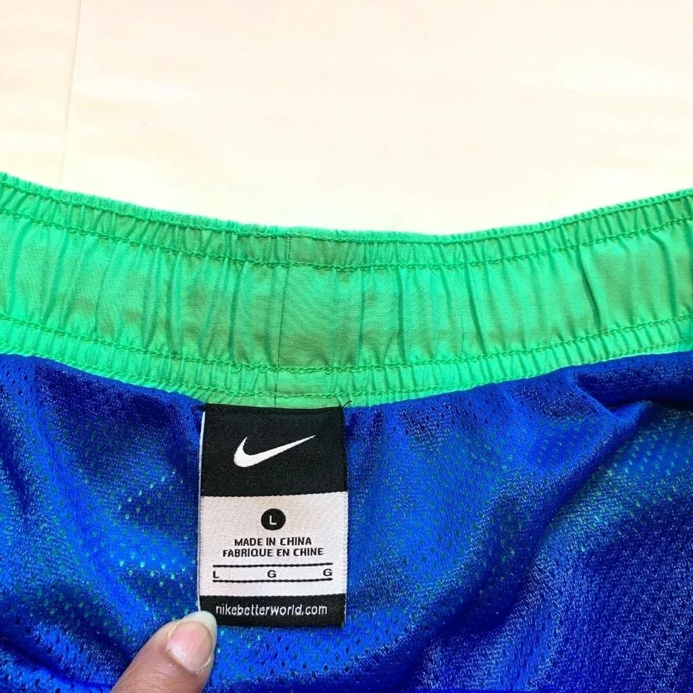 Nike Swim Trunks Board Shorts Mens Large Big Swoosh Mesh Brief‎ Color Block NEW